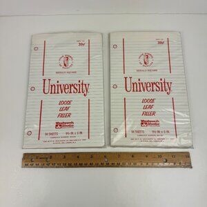 2 Sealed Vtg Woolworth University Herald Square Loose Leaf Filler Paper Lined